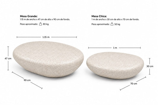 Set de Mesas/Bancas Piedra Ivory