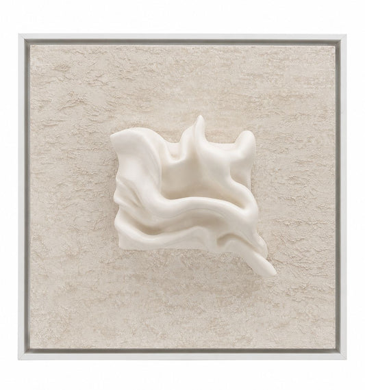 Escultura de pared sobre lienzo textura mineralizada